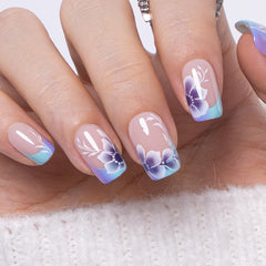 CurvLife front packaging showing floral full-cover nails and kit contents for convenience