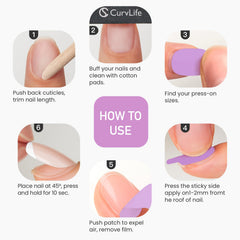 CurvLife TabQueen removal with cuticle oil illustrating gentle release to protect nails
