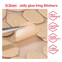 CurvLife adhesive tabs laid out by size demonstrating 12-size assortment for precise fit