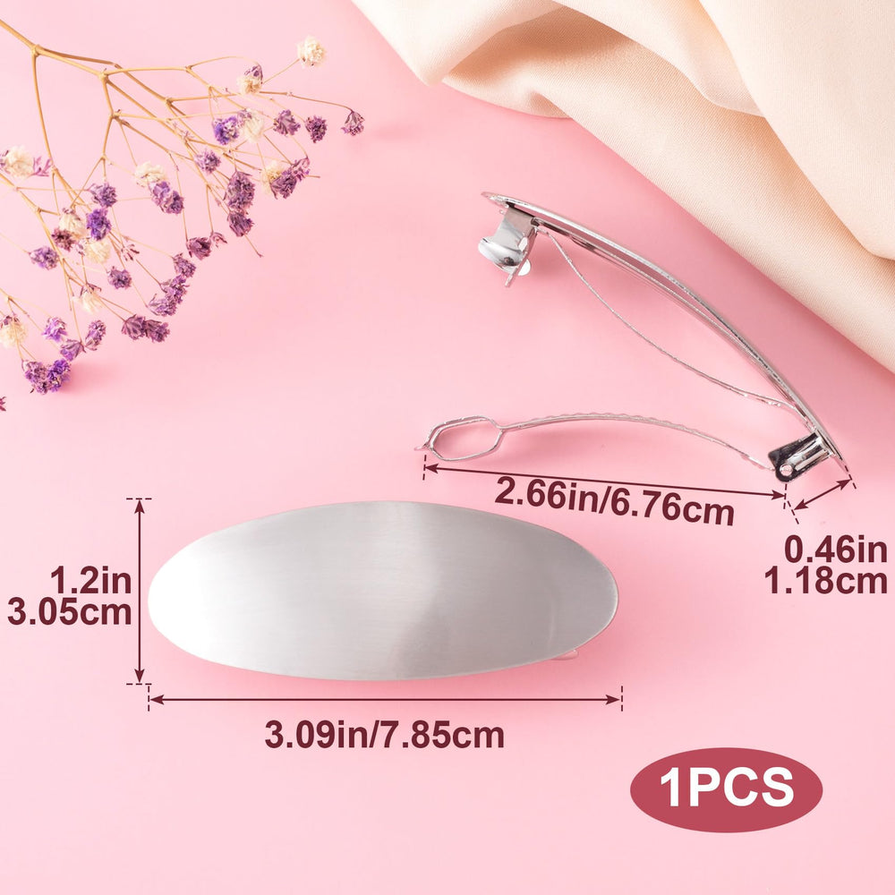 CustomyLife barrette side profile close-up highlighting smooth metal texture and durable curve