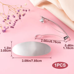 CustomyLife barrette side profile close-up highlighting smooth metal texture and durable curve