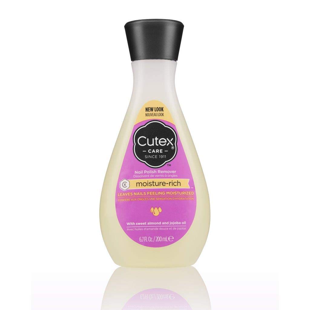 Cutex front label bottle showing moisture-rich formula and quick removal benefit