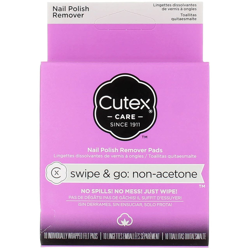 Cutex front packaging showing 10-count pads and convenience benefit