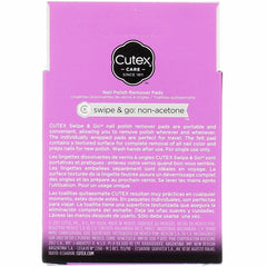 Liquid-soaked pad texture detail highlighting Cutex conditioning benefit