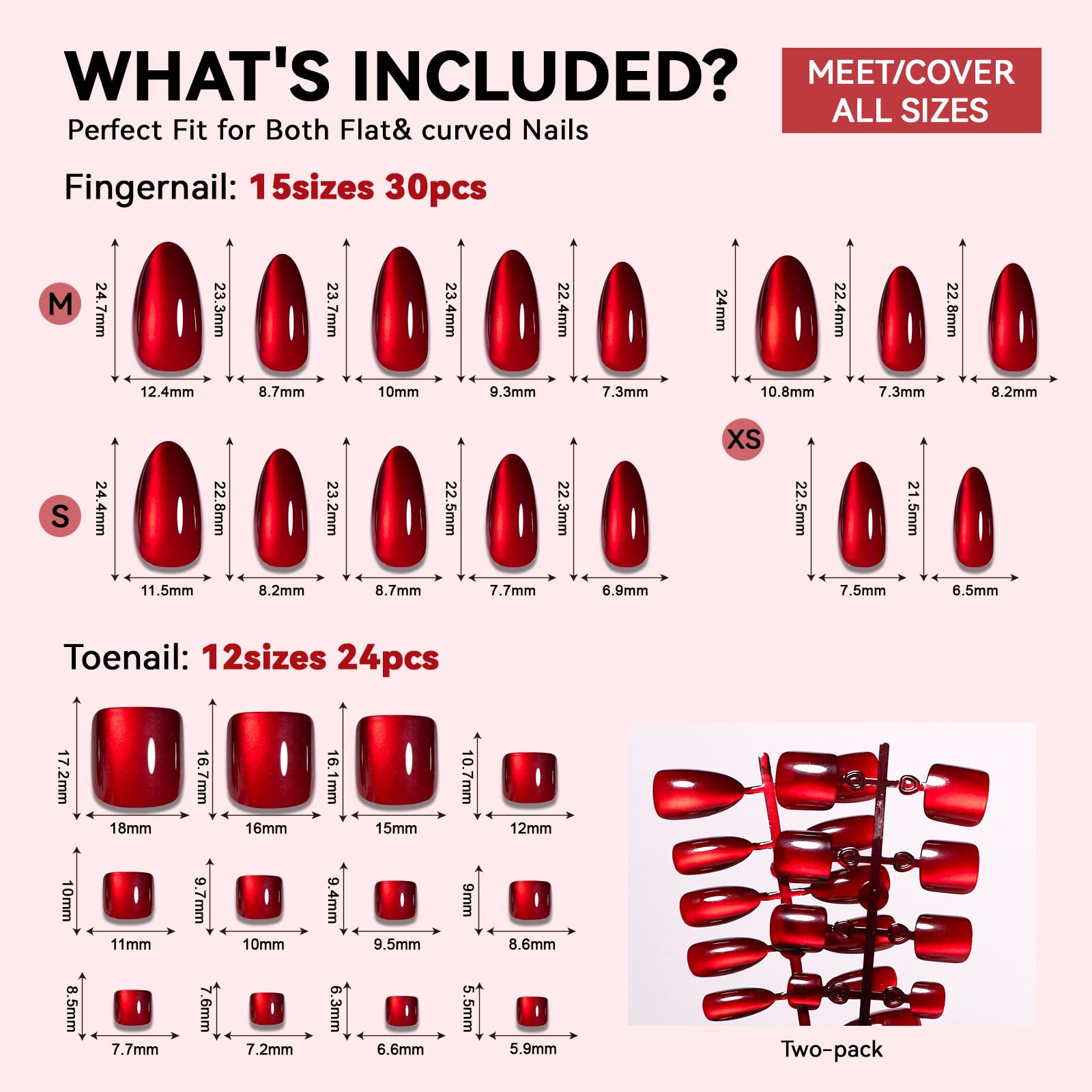 CUZIAM toenail set layout with full coverage toes for coordinated pedicure