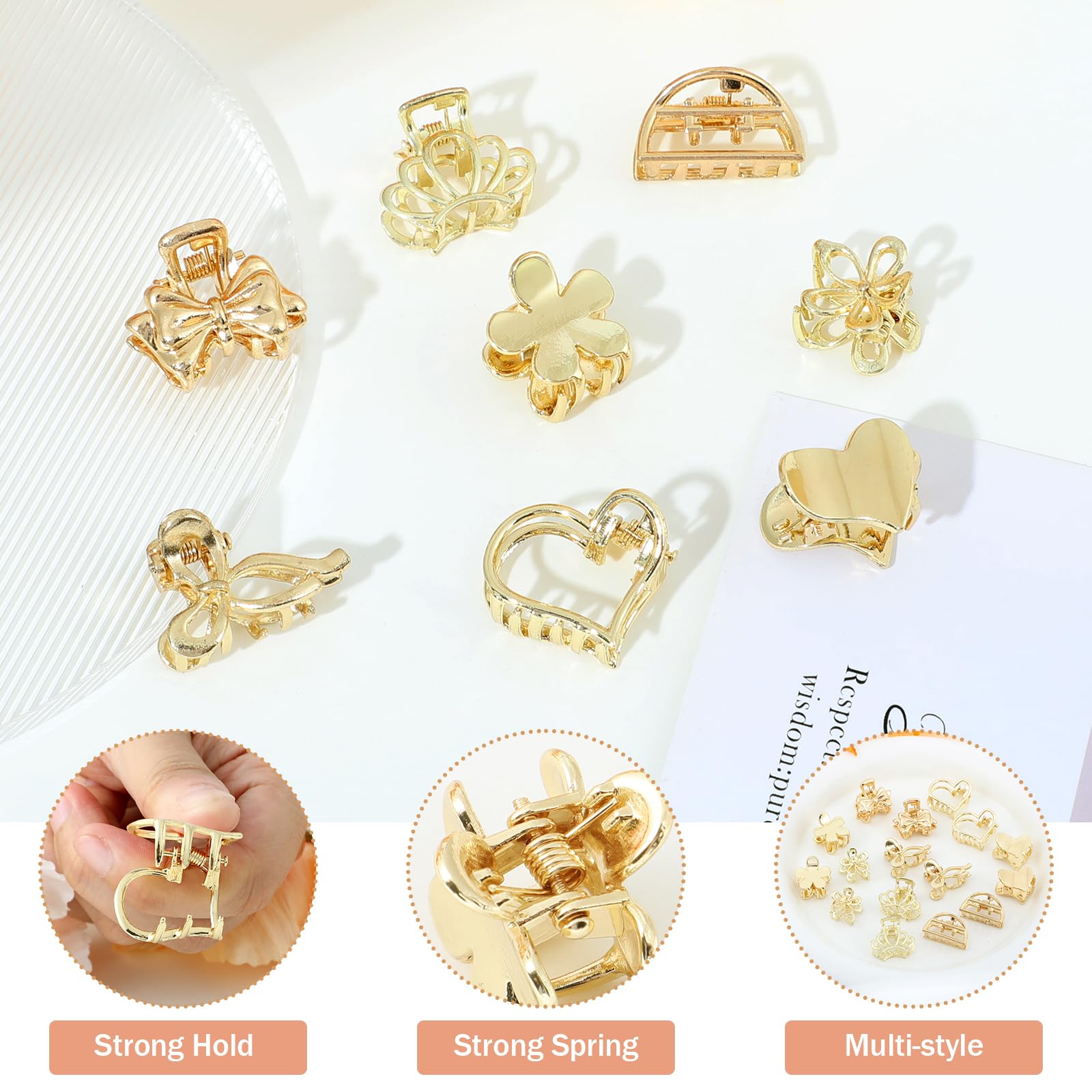 CWJCYTNSN assorted clips arranged on white background showing set variety