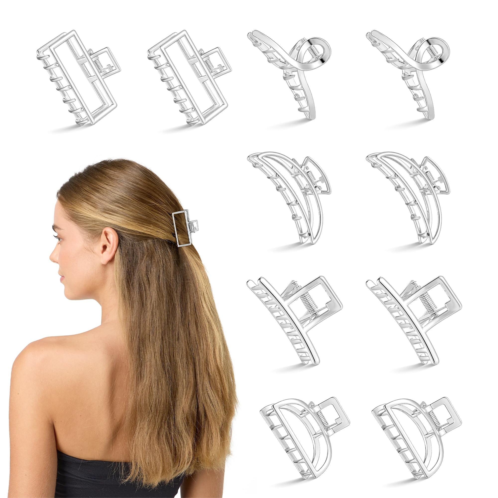 CWJCYTNSN front view of silver clip set showing neat packaging and compact size