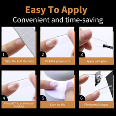 Cycullinyt tip being applied to nail demonstrating easy press-on application benefit