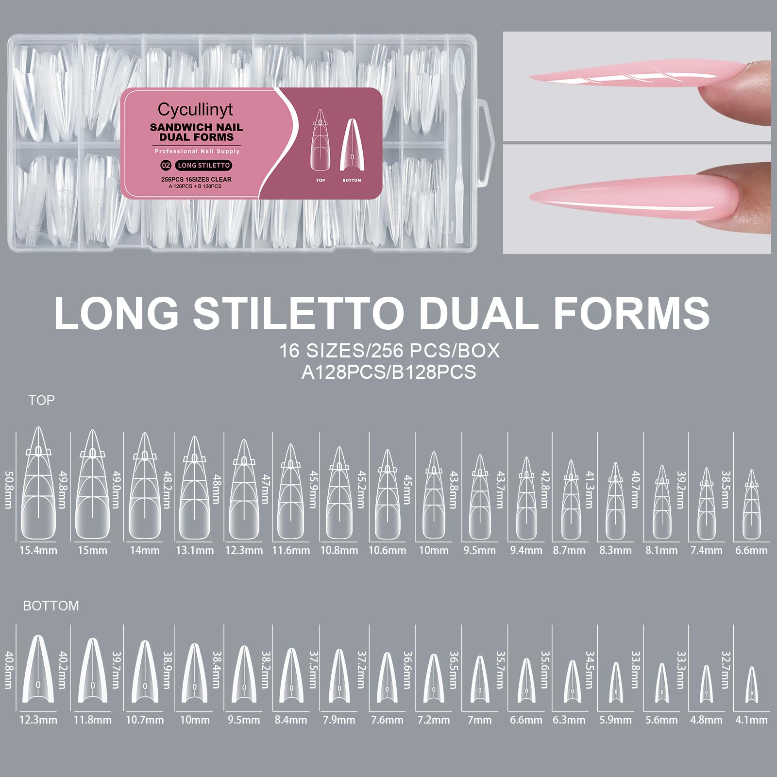 Cycullinyt forms in use on a nail, demonstrating secure gel containment and easier sculpting
