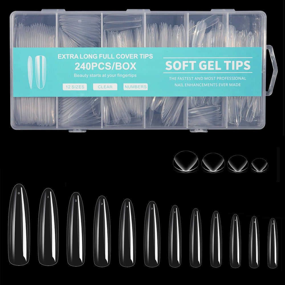 Cycullinyt front packaging showing 240 clear tips, great value