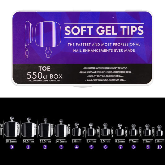 Cycullinyt front packaging showing 550pcs toe tips and kit benefits