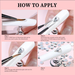 Cycullinyt finished nail design with crystals demonstrating professional-looking results