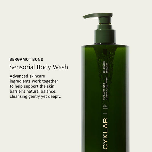 CYKLAR label close-up and pump detail highlighting premium design benefit: easy dispensing