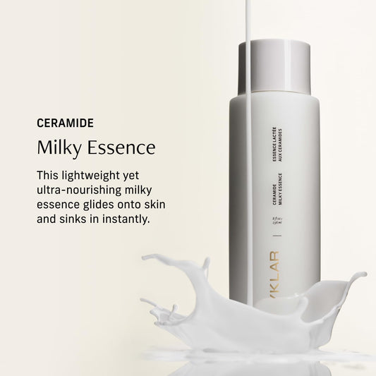 CYKLAR milky lotion texture from open cap illustrating quick absorption