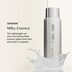 CYKLAR milky lotion texture from open cap illustrating quick absorption
