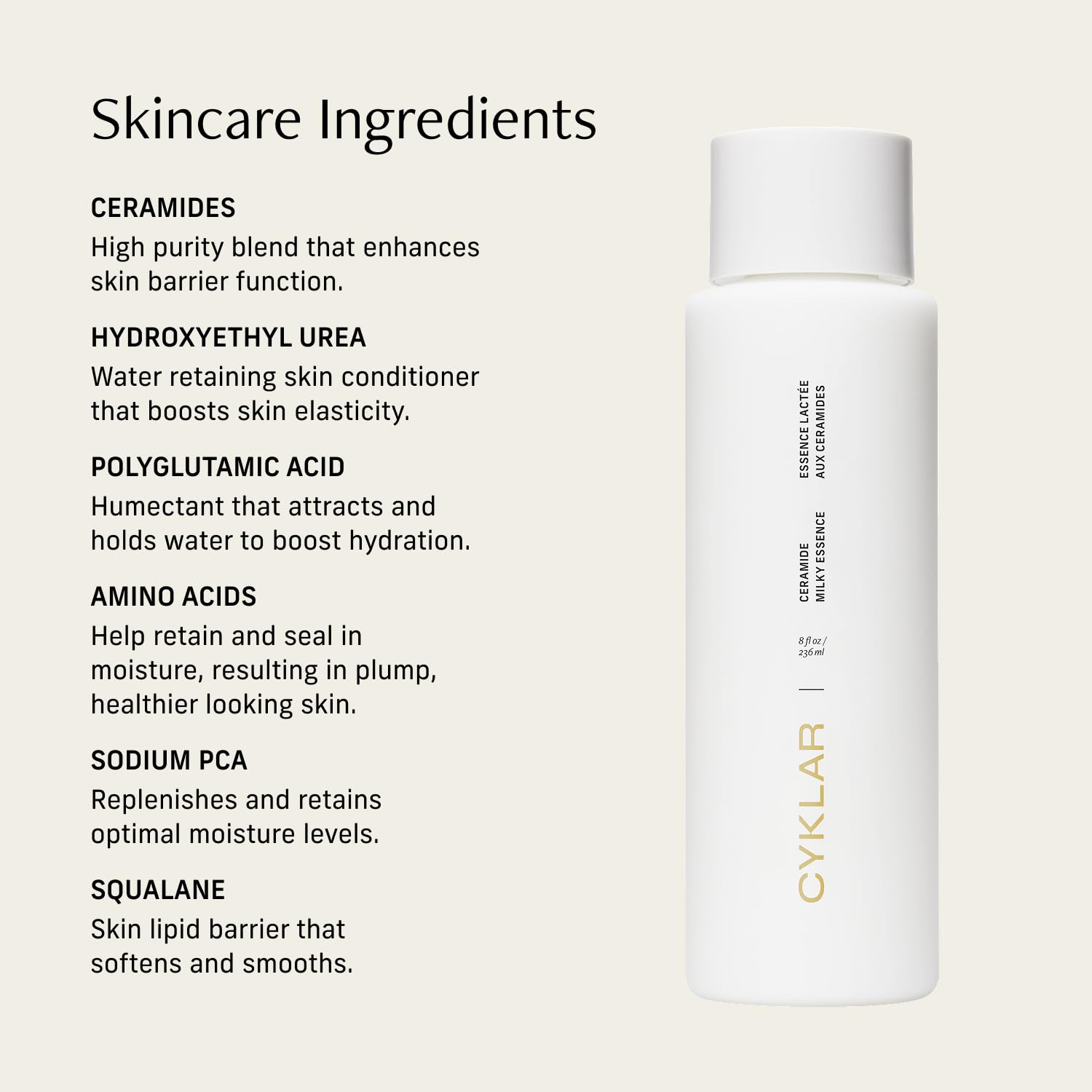CYKLAR bottle held in hand to show 8 fl oz size and travel-friendly benefit