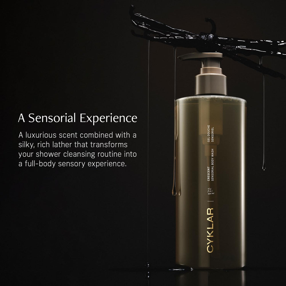CYKLAR bottle staged in bathroom setting conveying daily luxury and self-care ritual