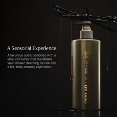 CYKLAR bottle staged in bathroom setting conveying daily luxury and self-care ritual