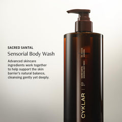 CYKLAR Sacred Santal creamy lather texture demonstrating silky moisturizing feel
