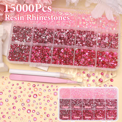 Cynailli close-up of a pink resin gem showing glittery texture and deep sparkle for vibrant accents