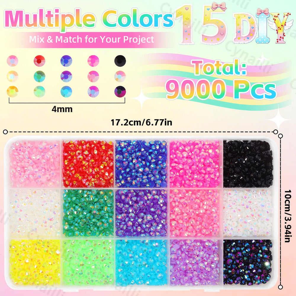 Cynailli 15 color-sorted trays arranged to display vibrant multicolor options