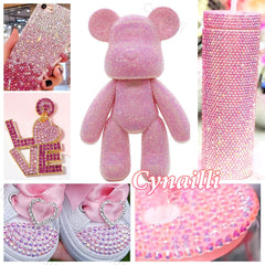 Cynailli rhinestones applied to a tumbler adding durable sparkle and customized gift-ready finish