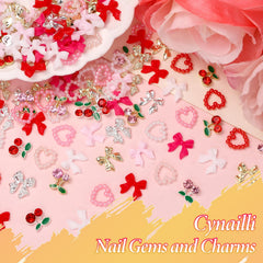 Cynailli metallic cherry charm closeup showing bright gold-silver shine