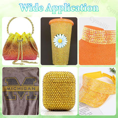 Cynailli decorated mug with yellow gems demonstrating craft application and sparkle