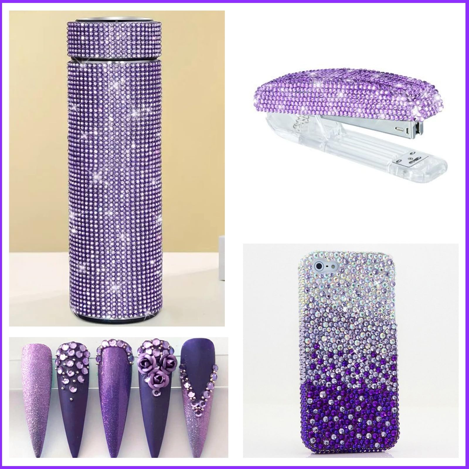 Cynailli rhinestones applied on nails demonstrating salon-quality sparkle