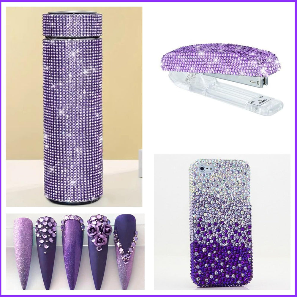 Cynailli rhinestones applied on nails demonstrating salon-quality sparkle