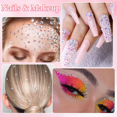 Cynailli nail art application with tiny white gems, demonstrating fine-detail enhancement benefit