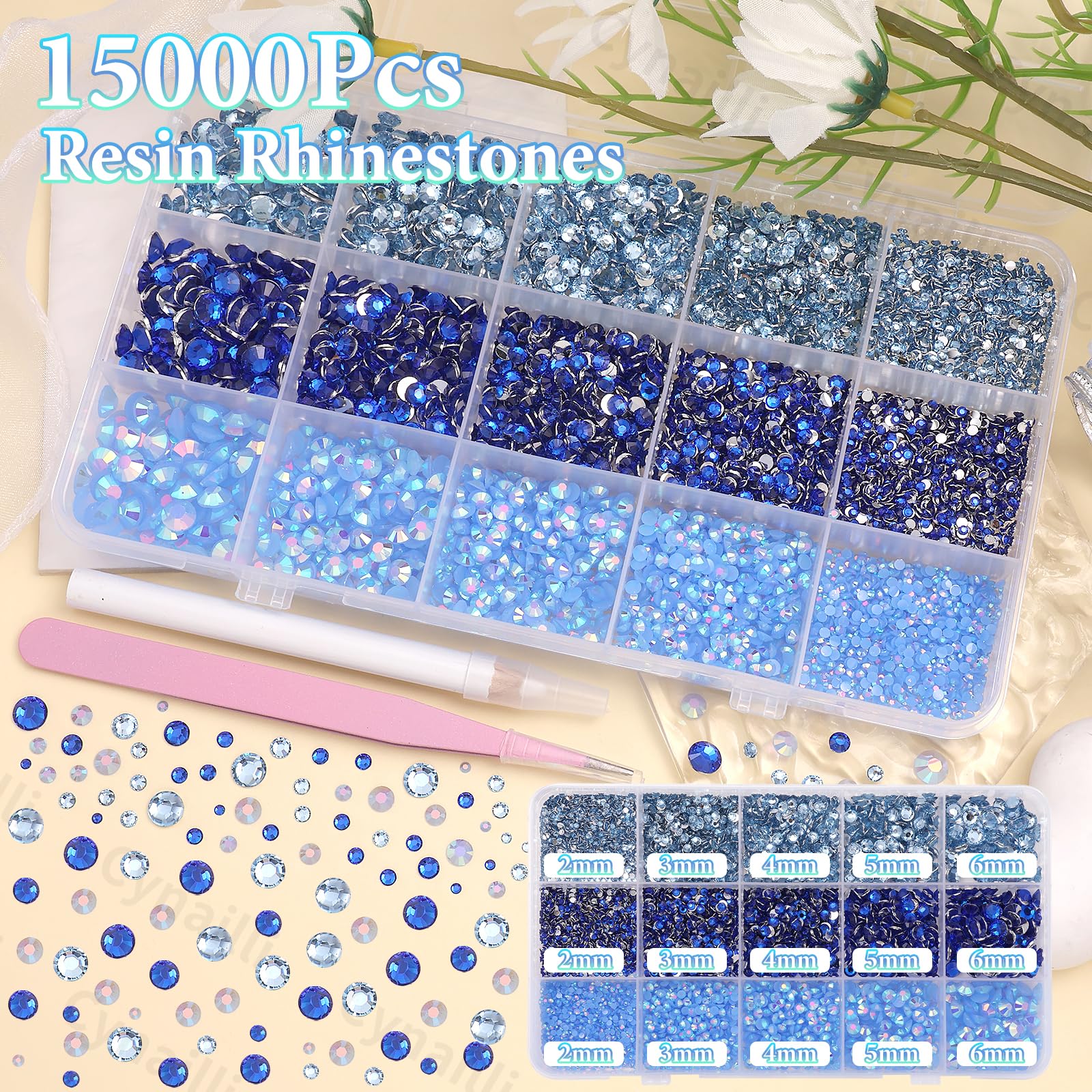Cynailli tweezers and pickup pen tools displayed for precise rhinestone placement benefit