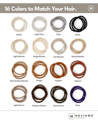 Cyndibands dark brown elastic holding ponytail demonstrating secure no-slip hold