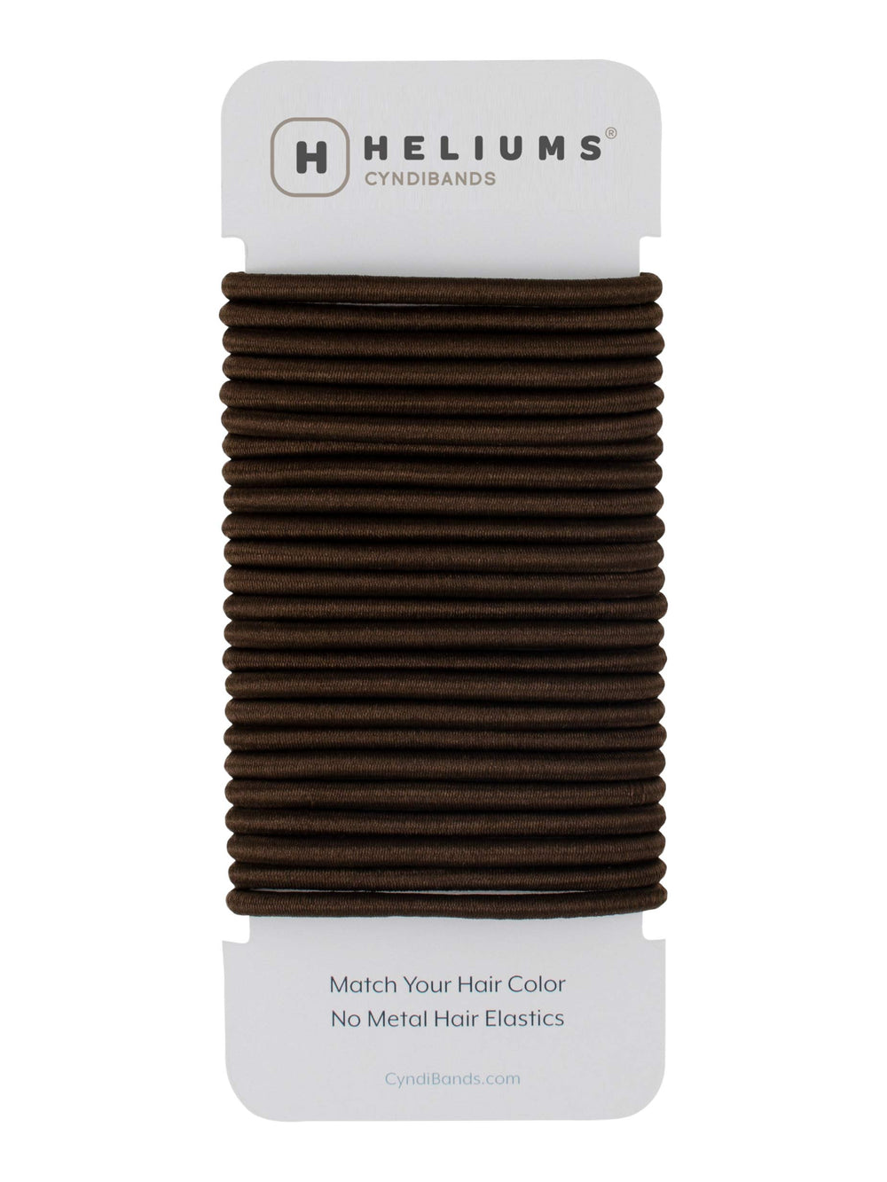 Cyndibands dark brown pack front view showing 24 elastics and discreet look