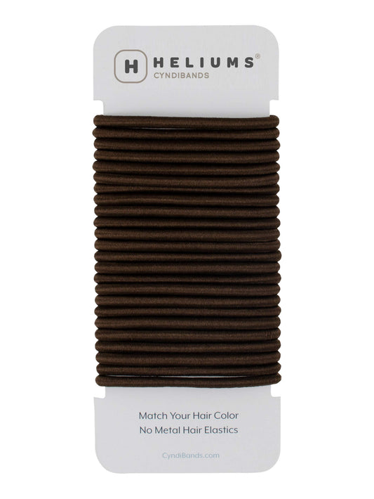 Cyndibands dark brown pack front view showing 24 elastics and discreet look
