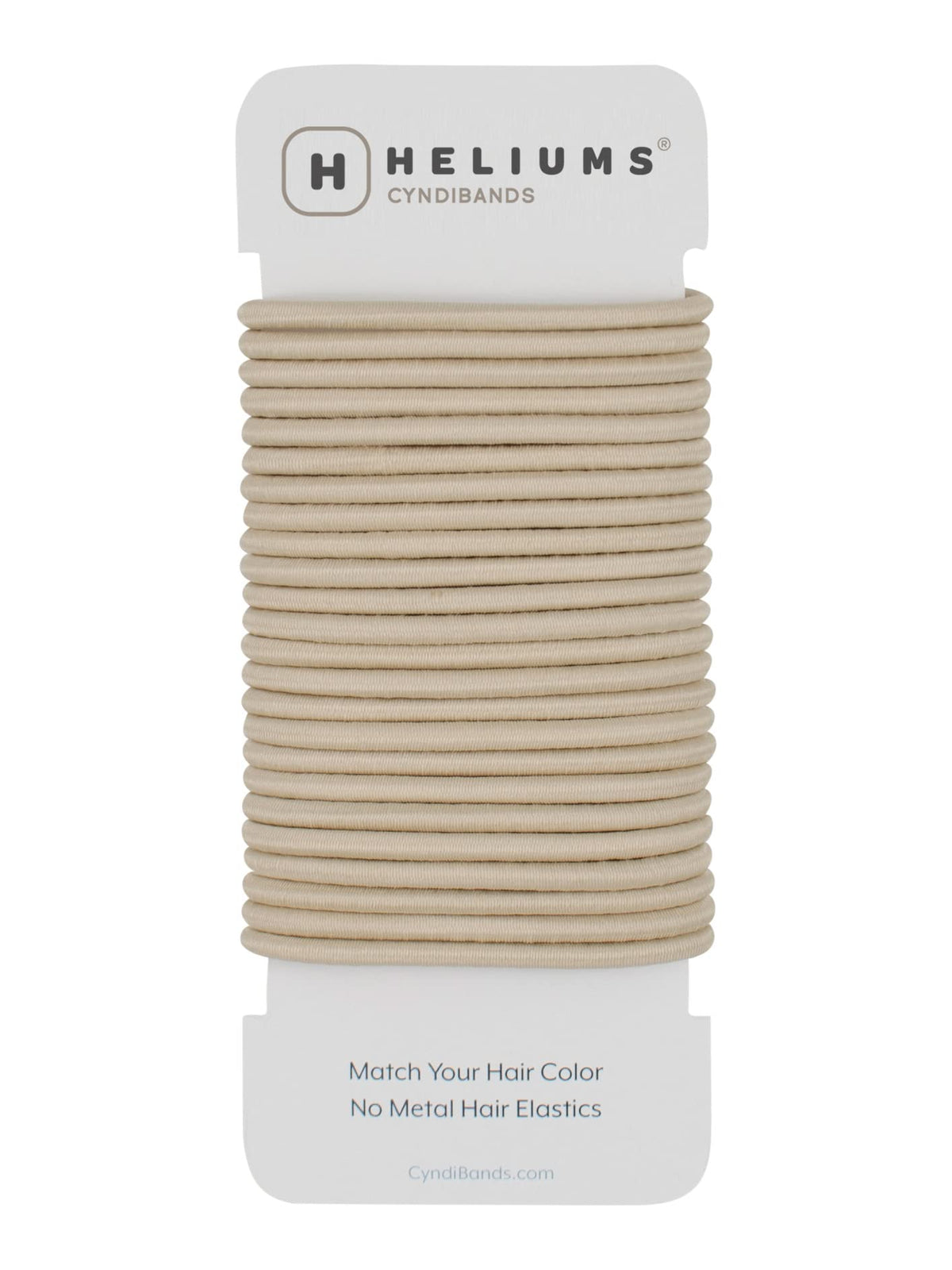 Cyndibands front packaging showing 24 light blonde bands and benefits