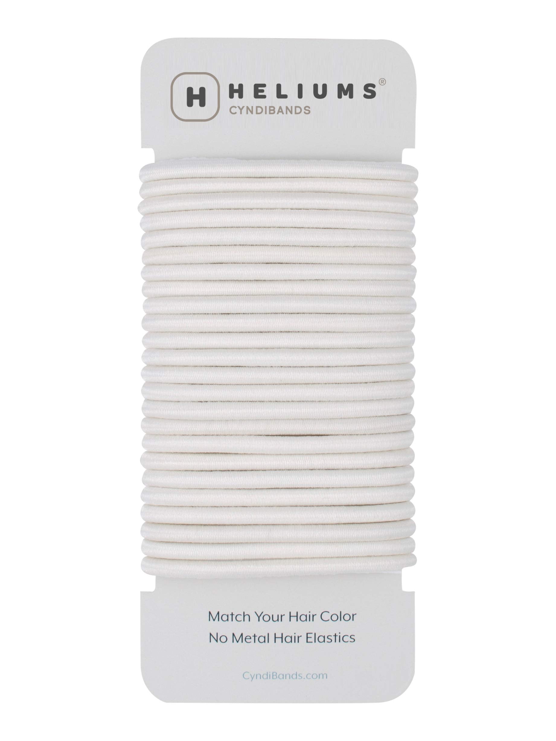 Cyndibands front pack showing 24 white elastics and clear branding for organized storage