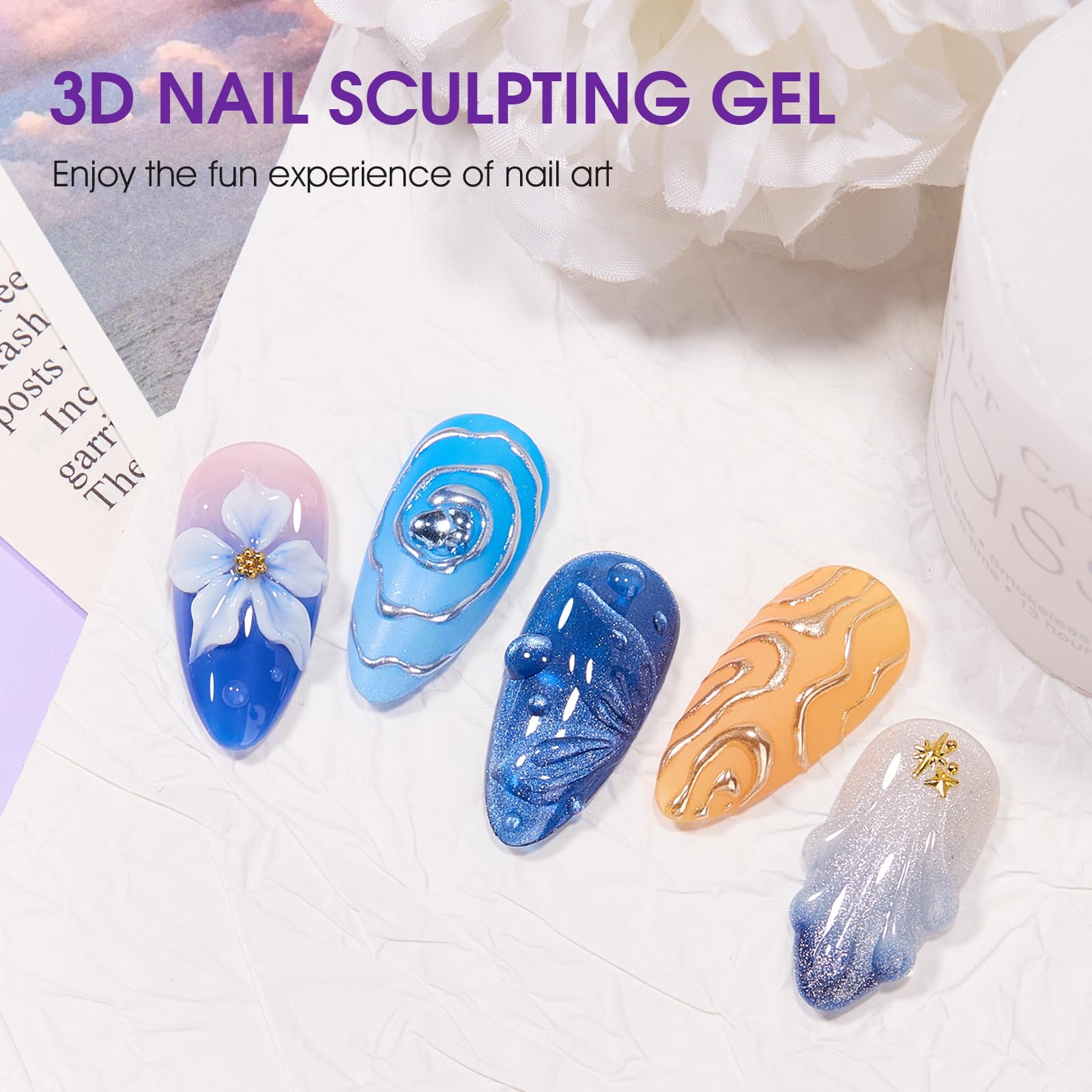 CYOZTE rhinestone glue demo placing gem securely with clear sculpting gel benefit