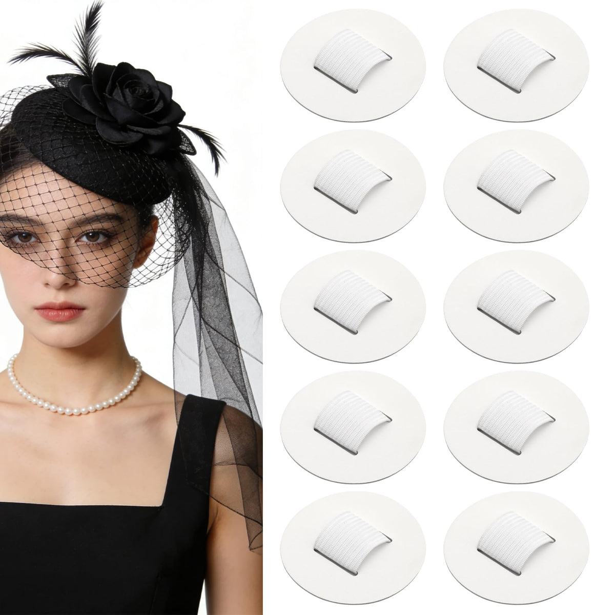CYUXING front view of 10-pack white felt pads showing neat packaging and quantity benefit