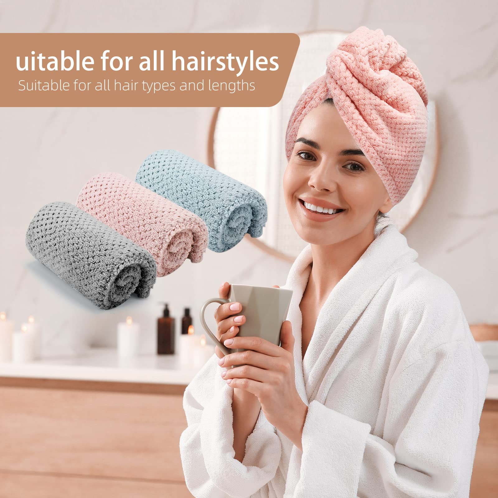 CZZXI towels styled on bathroom counter for organized, quick routines