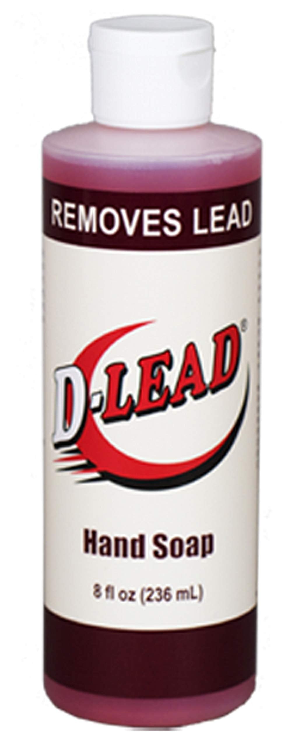 D-Lead 8 oz honey almond bottle front view showing pump and label, protects hands from contaminants