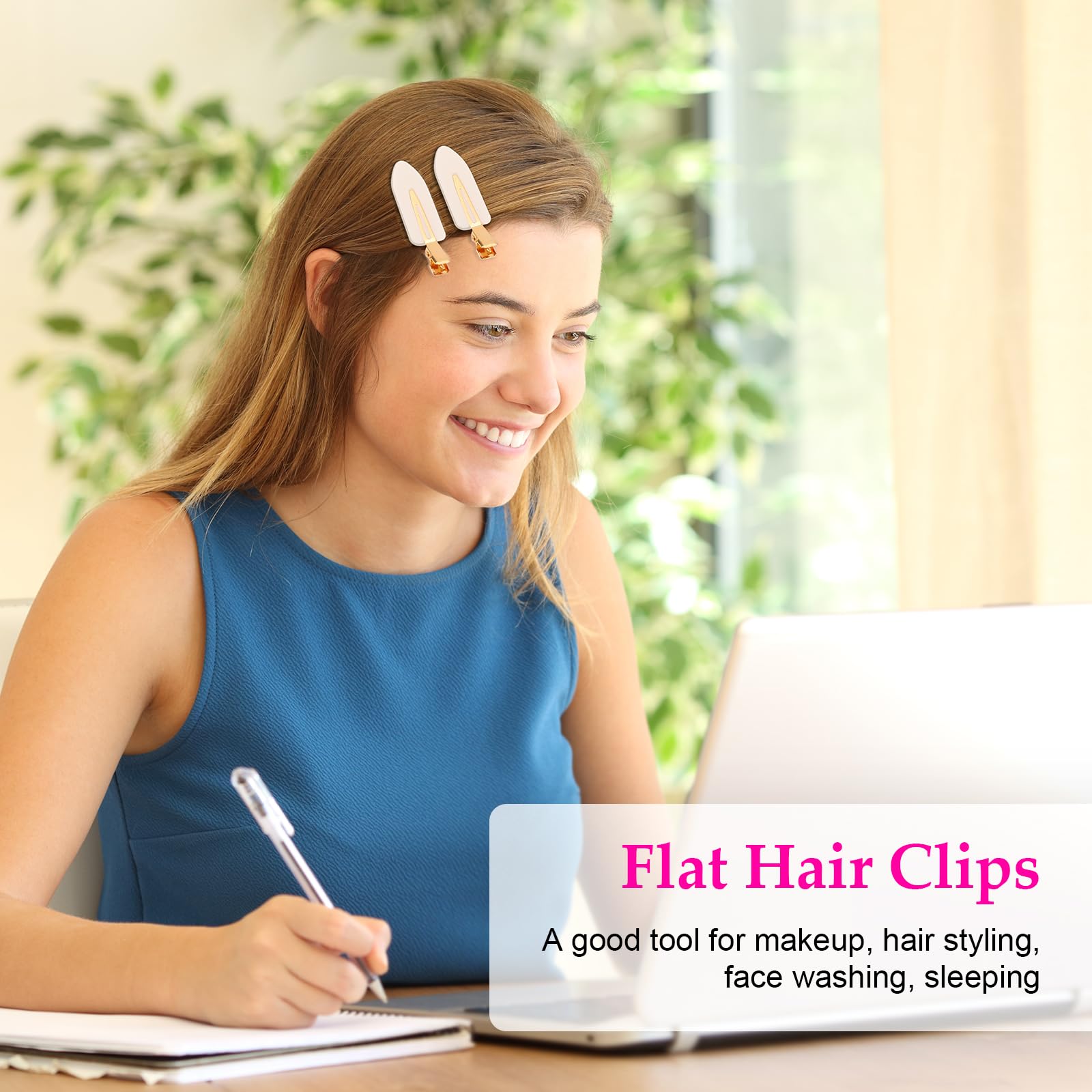 D salon styling lifestyle scene showing professional crease-free results