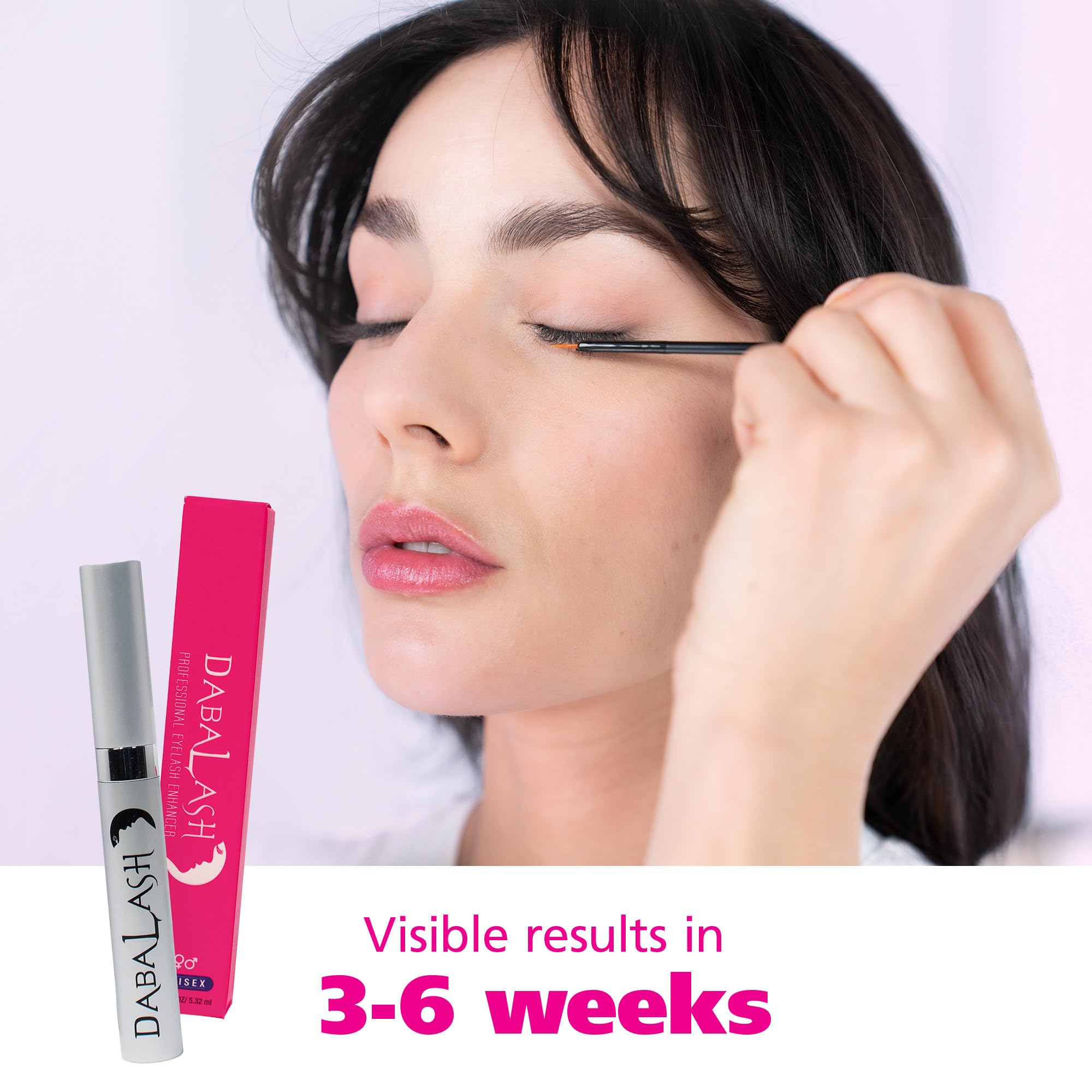 Dabalash used along eyebrow base to show natural enhancement