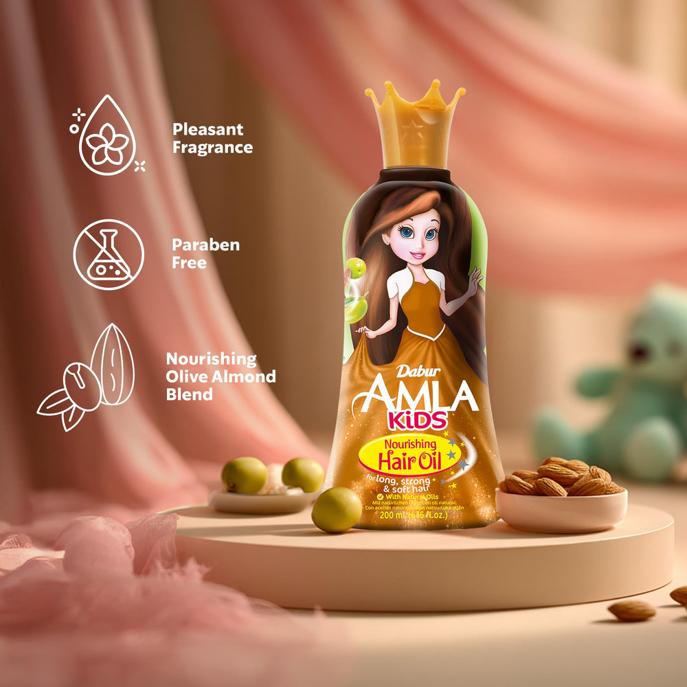 Dabur Amla kids lifestyle bathroom counter scene showing daily routine convenience