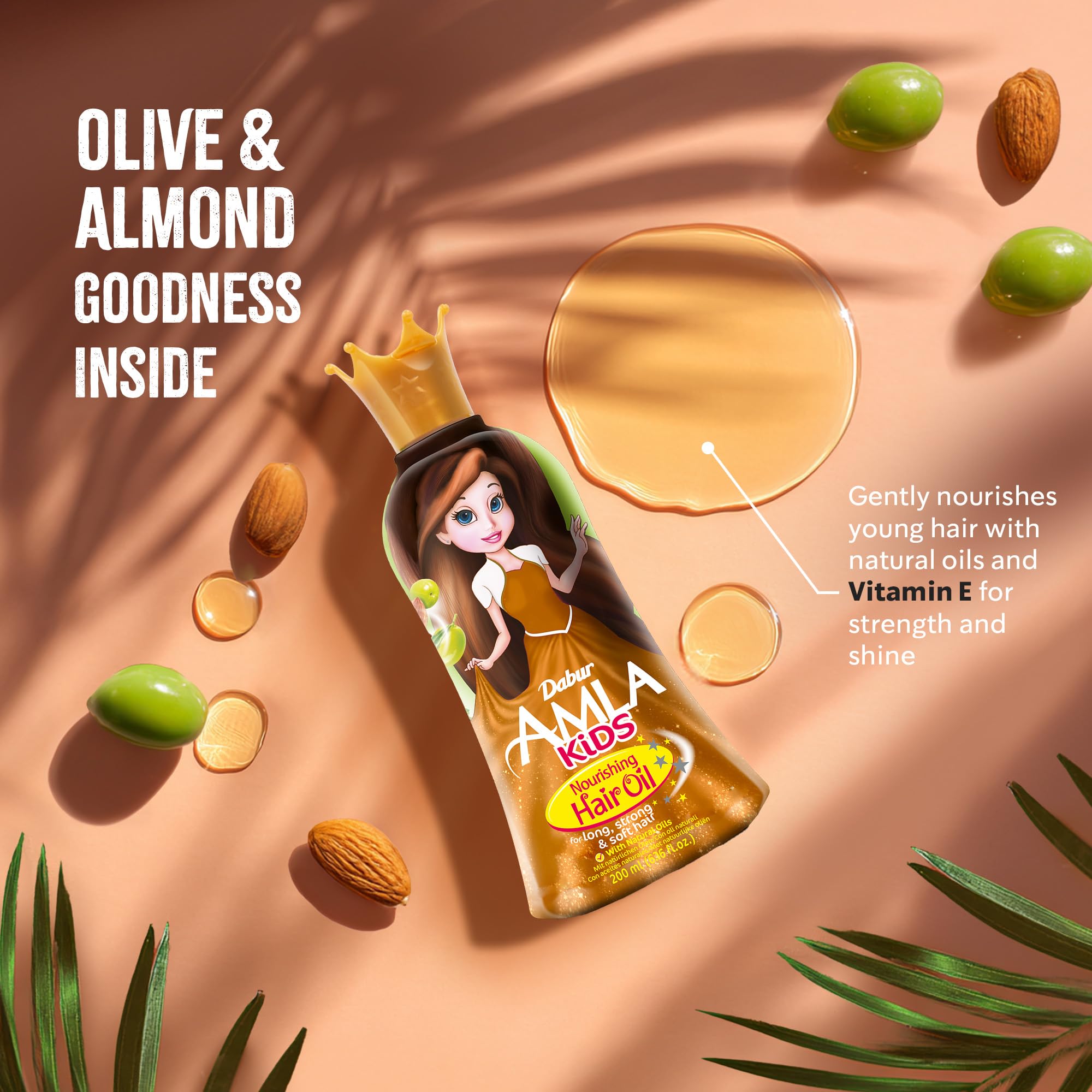 Dabur oil drop close-up showing smooth texture for quick absorption