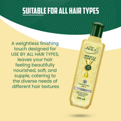 Dabur Amla Luxe bottle beside ruler for scale illustrating 200ml travel-friendly size
