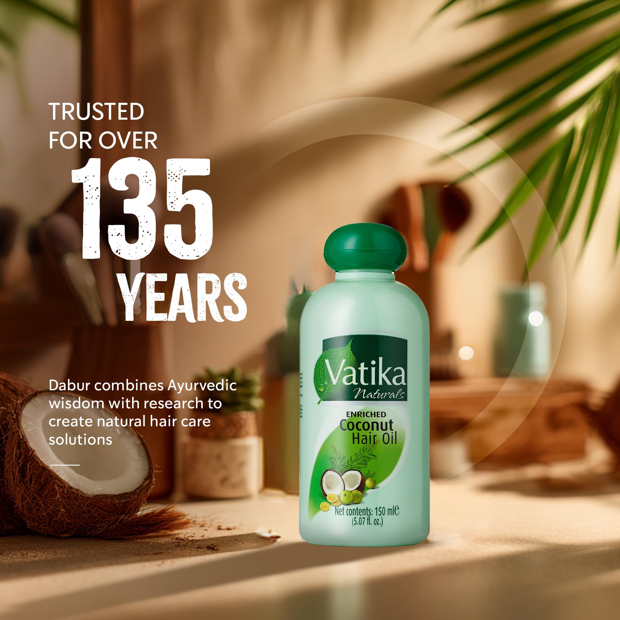 Dabur Vatika in bathroom routine setting showing daily care convenience