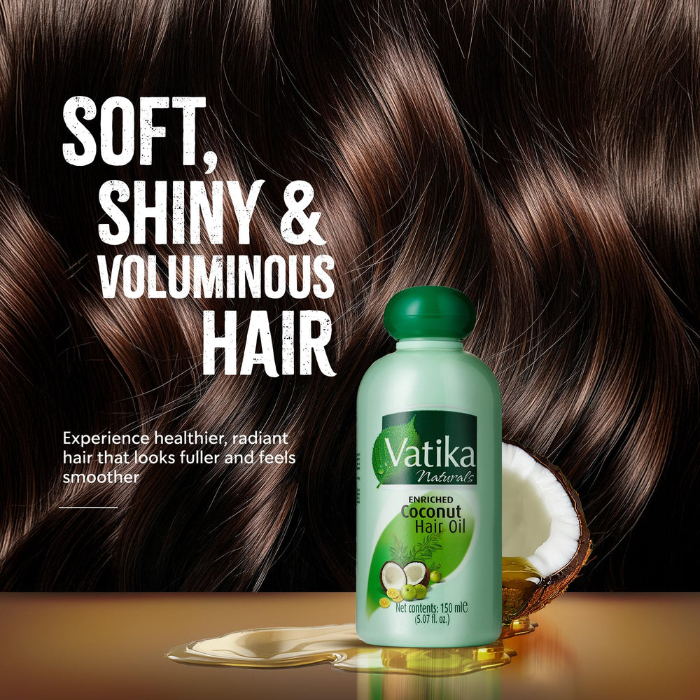 Dabur Vatika bottle in hand showing size and easy application benefit