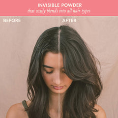 DAE powder close-up texture that absorbs oil quickly for refreshed roots