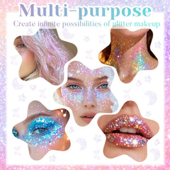 DAGEDA fingertip applying glitter gel demonstrating easy, no-tool-needed application and quick adhesion